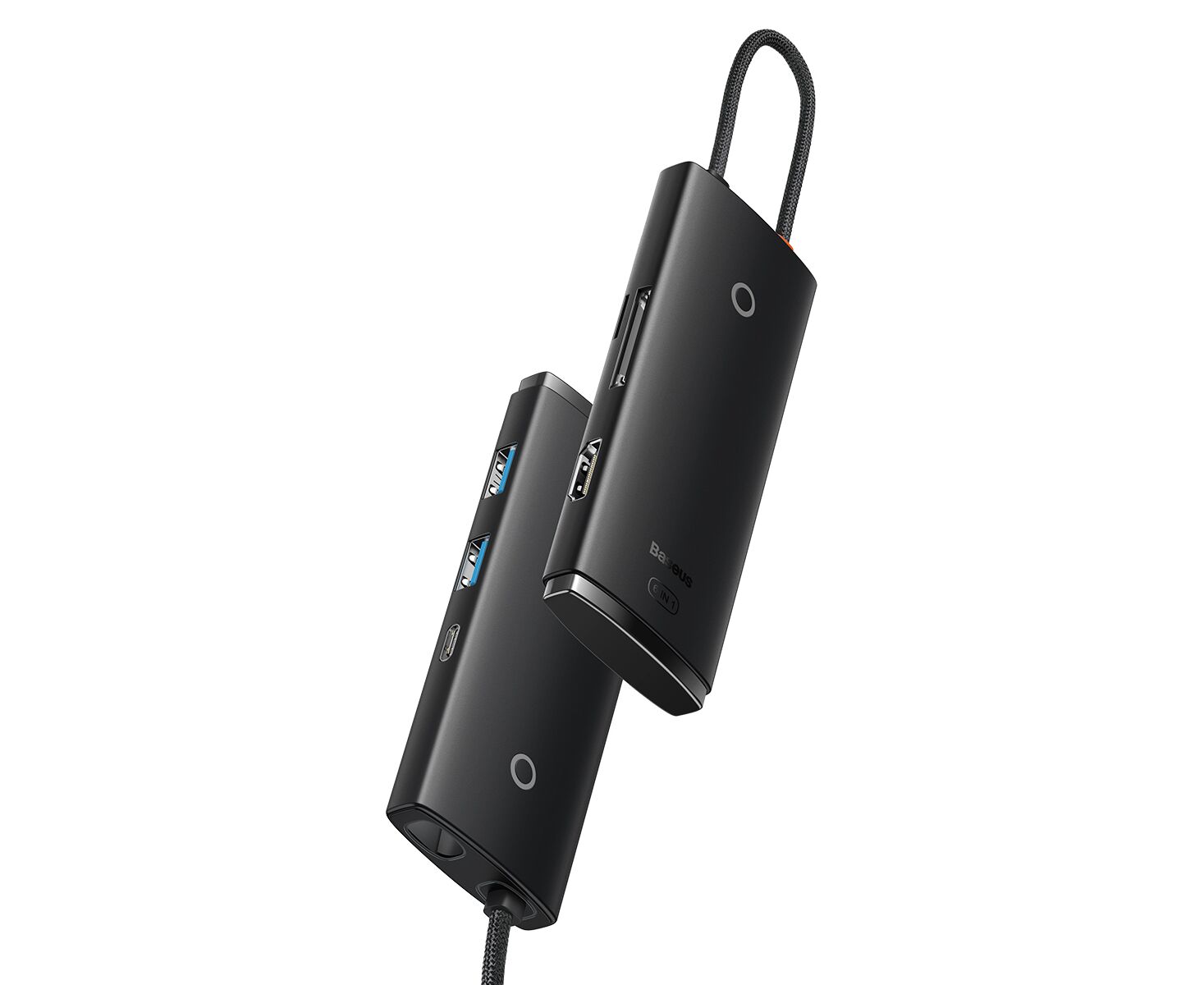 USB Hub Baseus Lite (WKQX050101) 6-Port Type-C HUB Docking Station (Type-C to HDMI+USB3.0*2+PD+SD/TF) Black