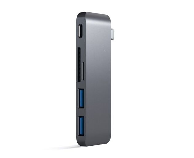 USB-хаб Satechi Type-C USB 3.0 Passthrough Hub для Macbook 12" серый космос.