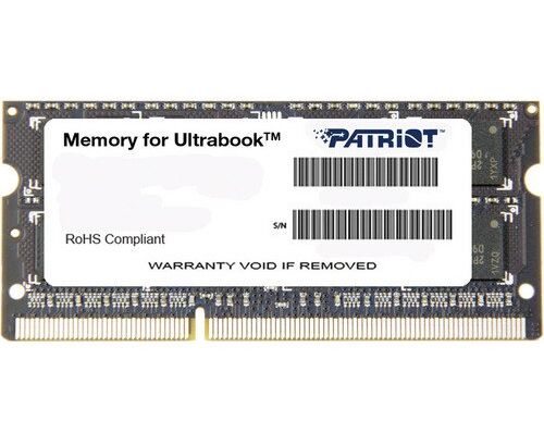RAM SO-DIMM 4 GB DDR3-1600 PC3-12800 Patriot, CL11, LV 1.35 V, retail (PSD34 G1600 L81 S)