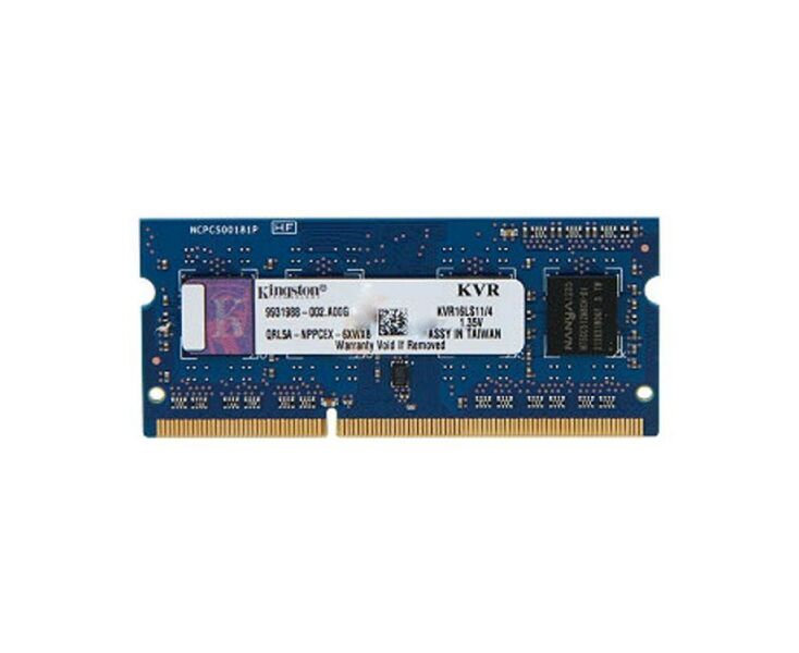 RAM SO-DIMM 4 GB DDR3-1600 PC3-12800 Kingston Value RAM, CL11, LV 1.35 V, retail (KVR16 LS11/4)