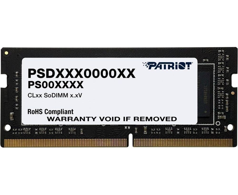 ОЗУ PATRIOT Signature PSD416 G32002 SSO-DIMM DDR 4 DIMM 16 Gb PC25600, 3200 Mhz, (retail)