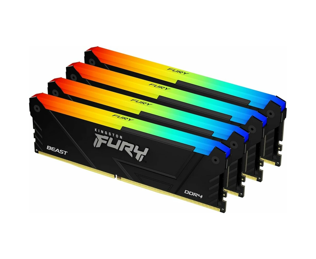 ОЗУ Kingston Fury Beast RGB KF432 C16 BB2 AK4/32 DDR4 4x8 GB 3200 M Hz RTL Gaming PC4-25600 CL16 DIMM 288-pin 1.35 В dual rank с радиатором Ret