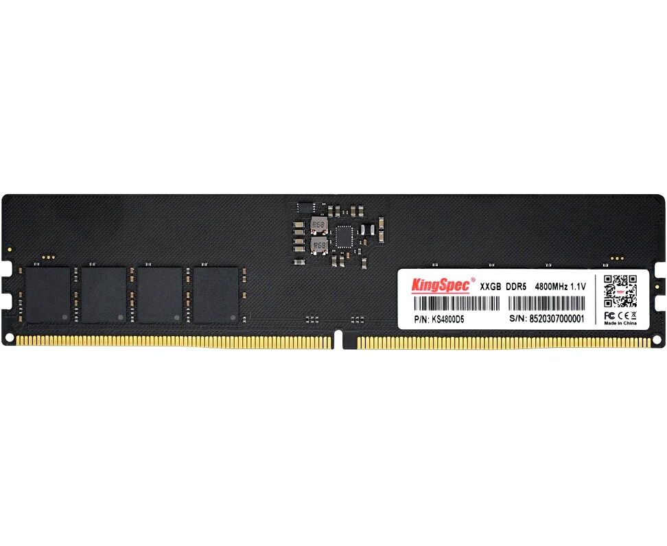 ОЗУ Kingspec KS4800 D5 P11008 G DDR5 8 GB 4800 M Hz RTL PC5-38400 CL40 DIMM 288-pin 1.1 В single rank Ret