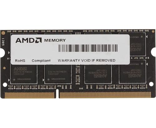 ОЗУ AMD Radeon R538 G1601 S2 S-U 8 GB SO-DIMM DDR3 1600 R5 Entertainment Series Black Non-ECC, CL11, 1.5 V, RTL