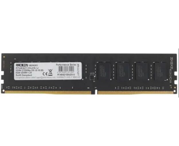 ОЗУ AMD Radeon R7 Performance Series R748 G2133 U2 S-U DDR4 8 Gb 2133 M Hz RTL PC4-17000 CL15 DIMM 288-pin 1.2 В