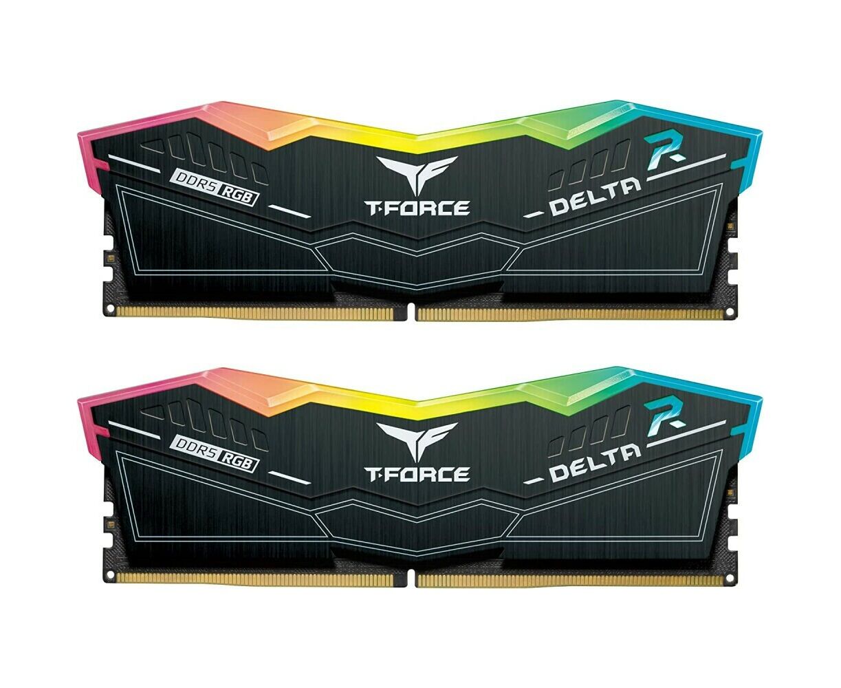 ОЗУ TEAMGROUP T-Force Delta RGB 32 GB (FF3 D532 G7600 HC36 DDC01) (2x16 GB) DDR5 7600 M Hz CL36 (36-46-46-84) 1.4 V / Black