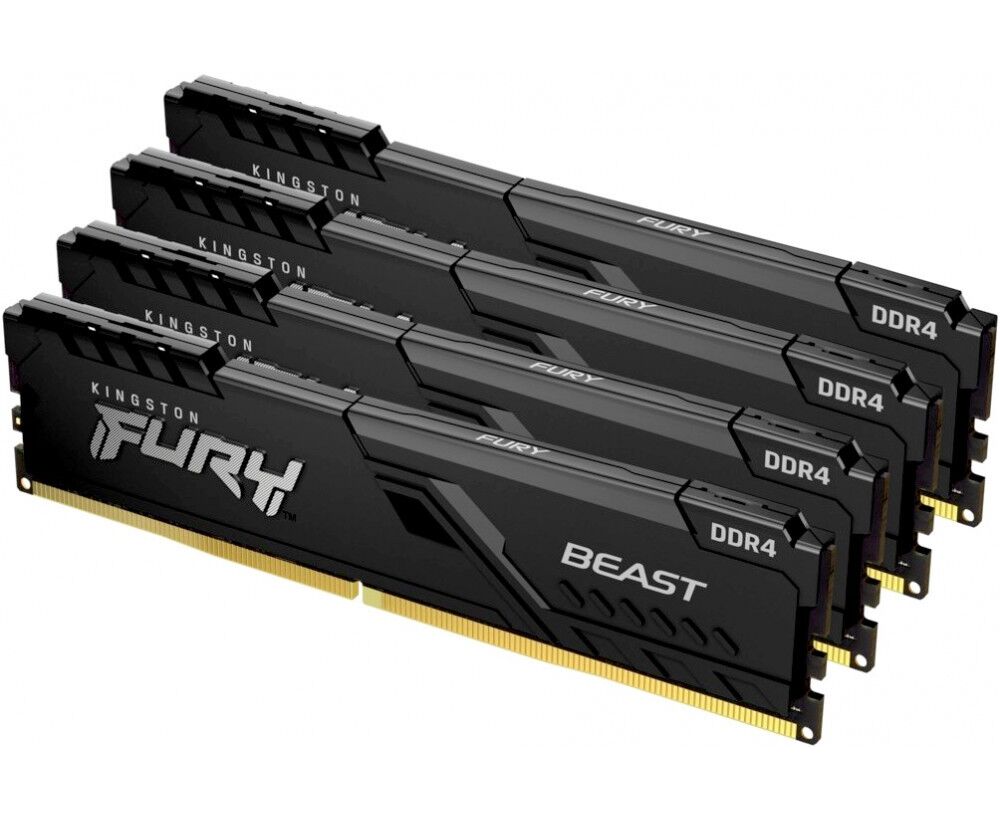 ОЗУ Kingston KF432 C16 BBK4/128 128 GB 3200 M Hz DDR4 CL16 DIMM (Kit of 4) FURY Beast Black