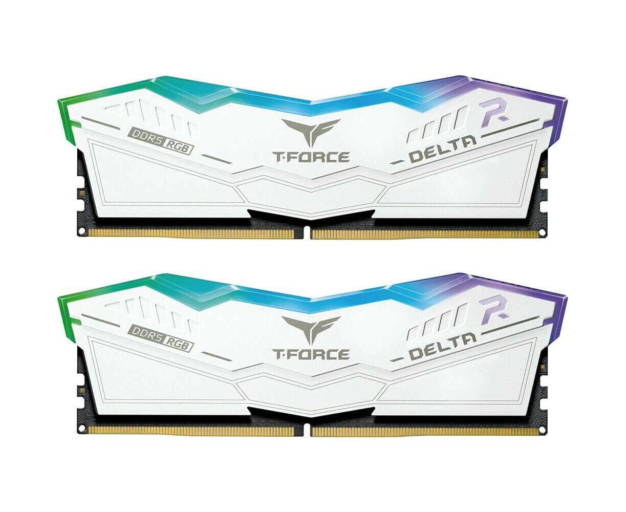 ОЗУ TEAMGROUP T-Force Delta RGB 64 GB (FF4 D564 G6000 HC38 ADC01) (2x32 GB) DDR5 6000 M Hz CL38 (38-38-38-78) 1.3 V / White