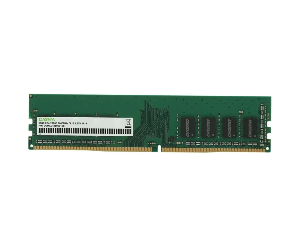 ОЗУ Digma DGMAD43600016 S DDR4 16 GB 3600 M Hz RTL PC4-28800 CL18 DIMM 288-pin 1.35 В single rank Ret