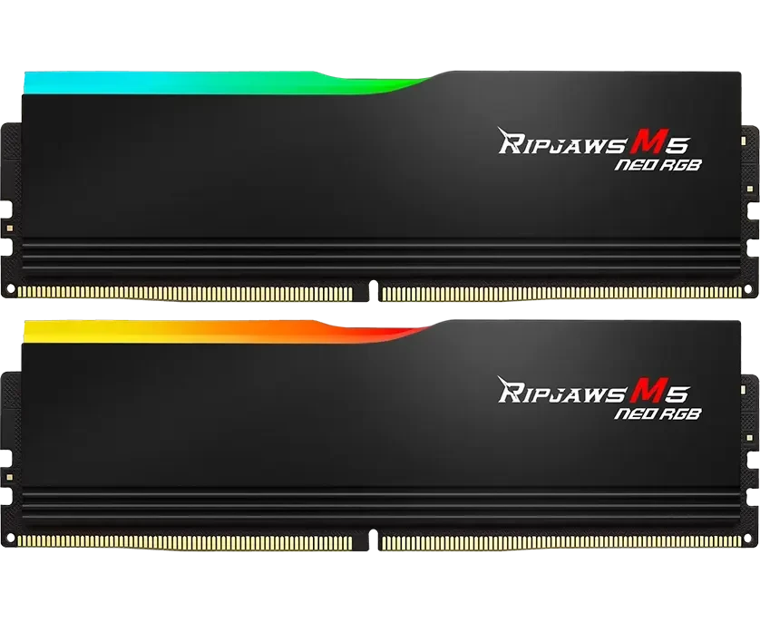 ОЗУ G.SKILL Rip Jaws M5 Neo RGB 64 GB (F5-6000 J3040 G32 GX2-RM5 NRK) (2x32 GB) DDR5 6000 M Hz CL30 (30-40-40-96) 1.40 V / Black