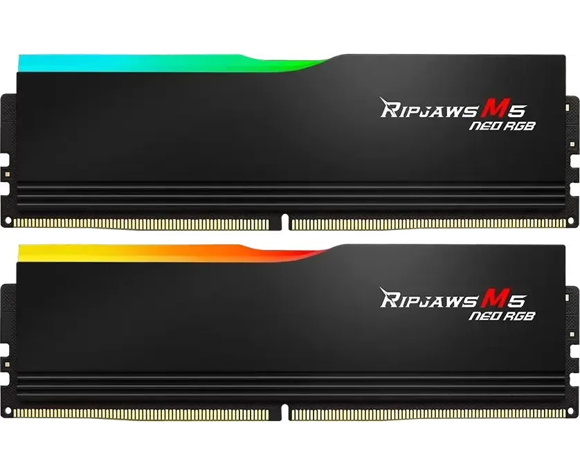 ОЗУ G.SKILL Rip Jaws M5 Neo RGB 64 GB (F5-6000 J2836 G32 GX2-RM5 NRK) (2x32 GB) DDR5 6000 M Hz CL28 (28-36-36-96) 1.40 V / Black