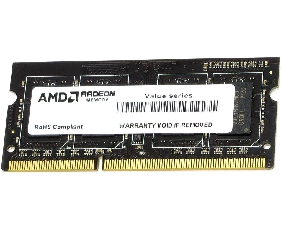 ОЗУ AMD R338 G1339 S2 S-U 8 GB DDR3 1333 SO DIMM Non-ECC, CL9, 1.5 V, RTL