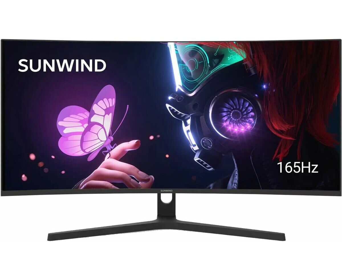 Монитор Sun Wind SM-34 QV401 (SM34 VG01) 34", черный