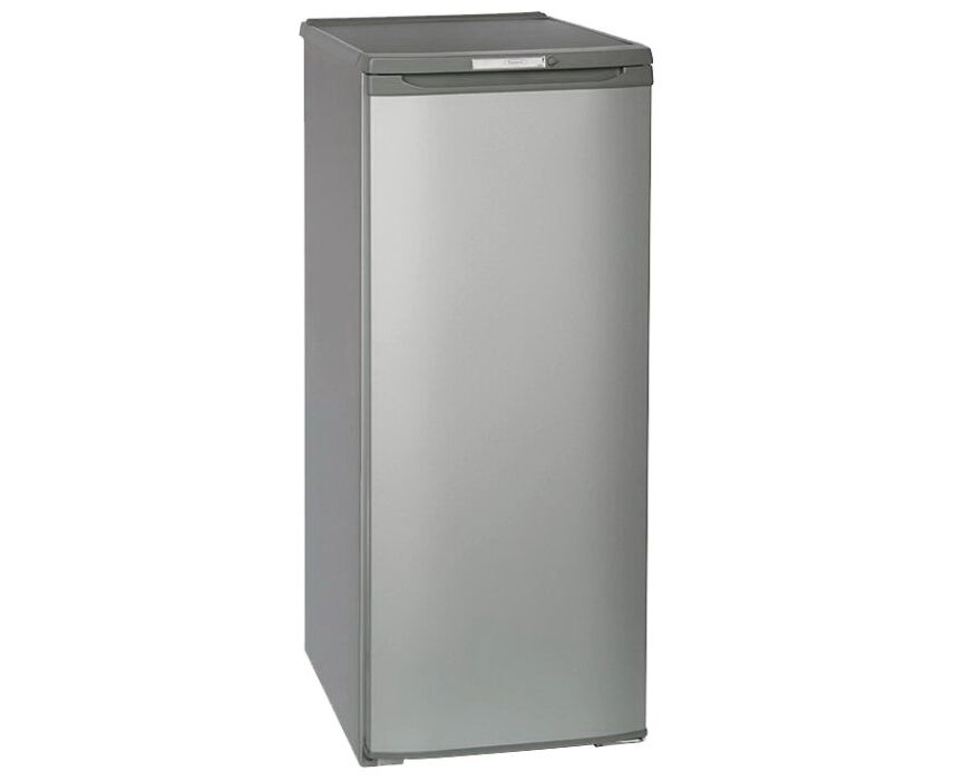 Холодильник Бирюса M110 серебристый, 122,5х 48х 60,5см, однокамерный, класс А, климат класс N, мороз камера 27л, холод камера 153л, капельный, полки - стекло, 40д Б