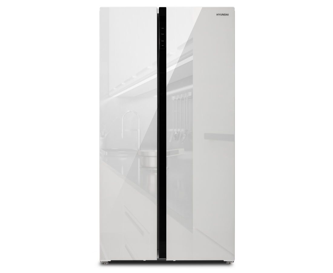 Холодильник Hyundai CS5003 F белое стекло