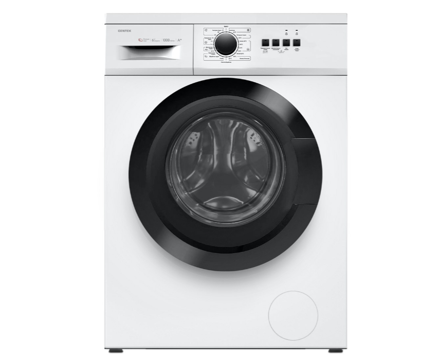 Стиральная машина Centek CT-1902 (белый) 1000 / 6кг / 40см / 23пр / Очистка барабана / Пар / A+