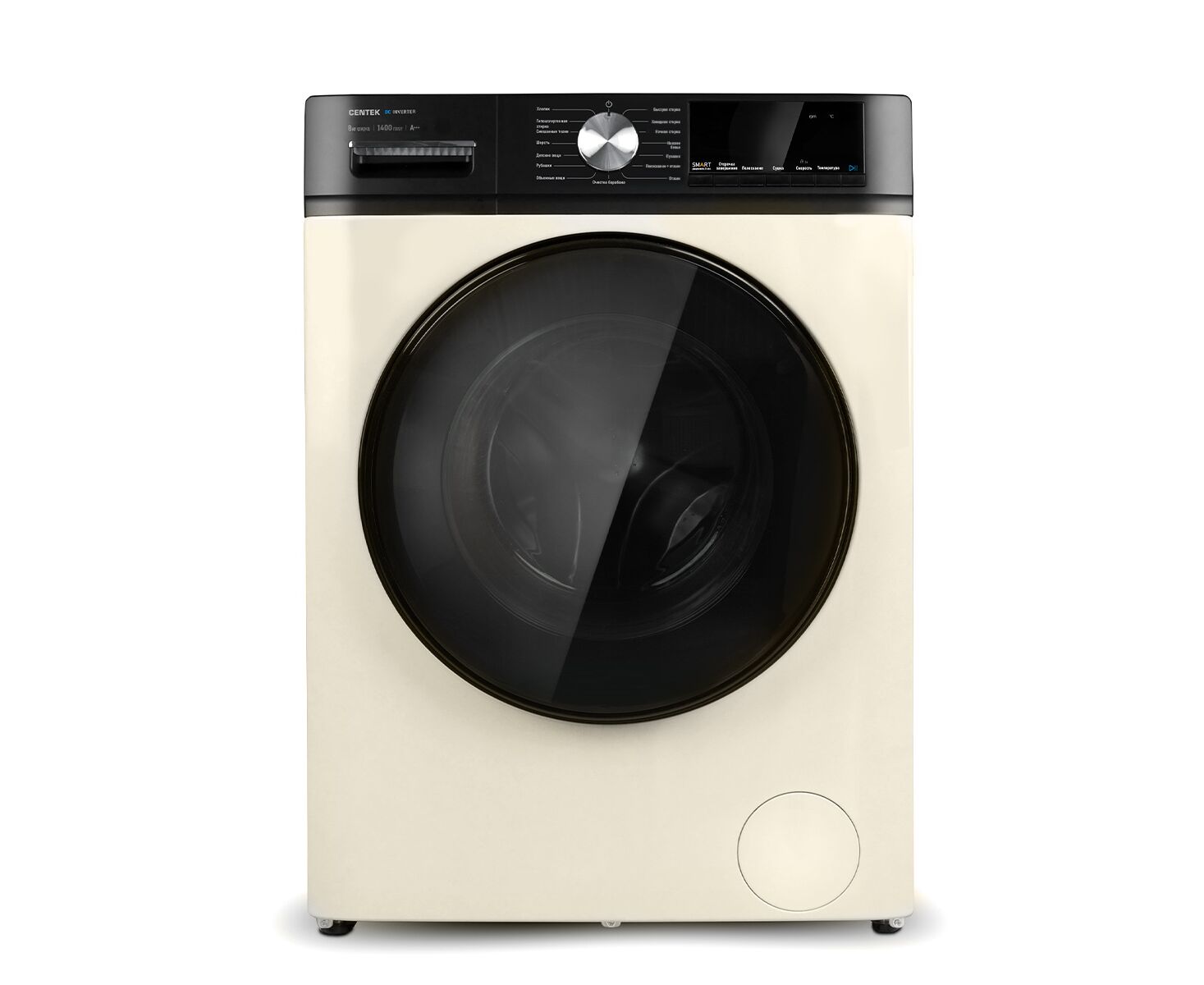Стиральная машина Centek CT-1959 (бежевый) 1400 / 8кг / 52см / 16пр /Дисплей/ INVERTER / ESC /A+++