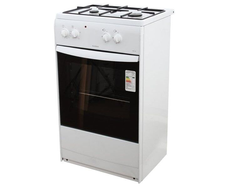 Плита Комбинированная Darina S KM 521 300 W белый, 85x50x45см, 2 газ. конфорки, духовка 45л