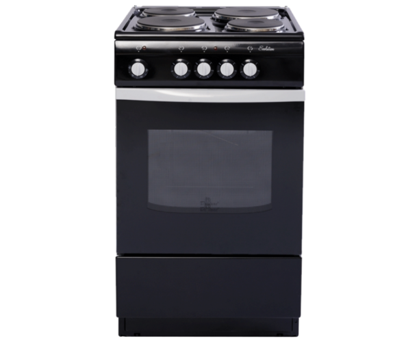 Плита Электрическая De Luxe 5004.12э черный эмаль, 85x50x50см, 4 конфорки, духовка 43л