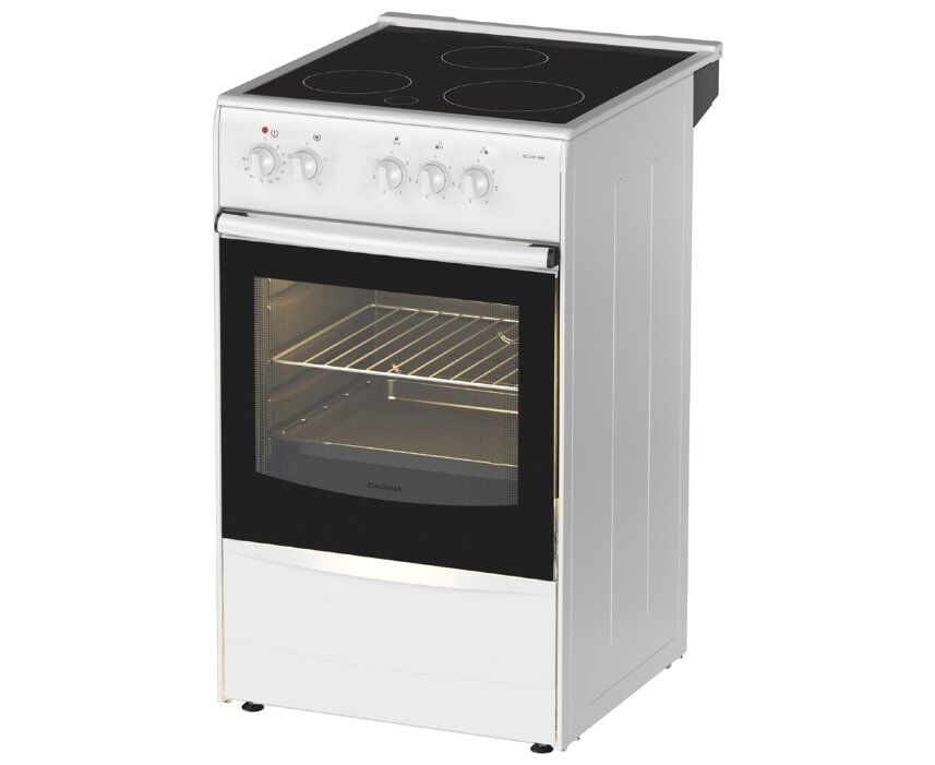Плита Электрическая Darina 1 B EС 331 606 W белый эмаль, 85x50x56см, 3 конфороки, духовка 50л, класс А