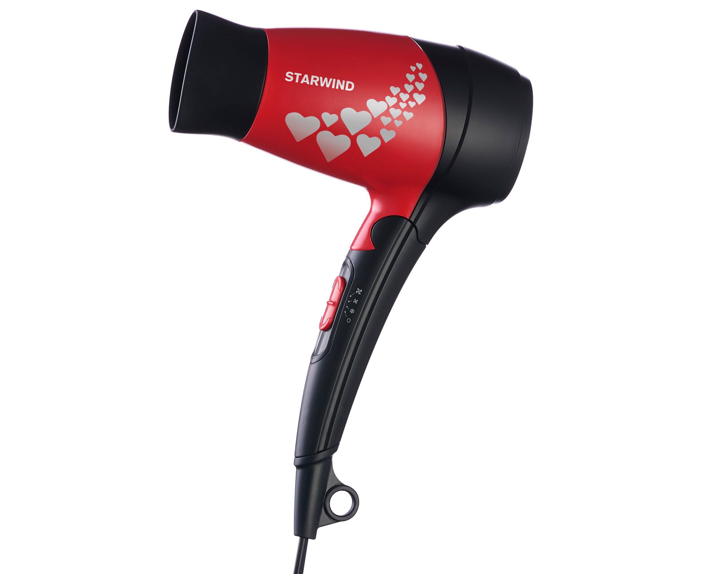 Фен Starwind SHD 7065, черный/красный