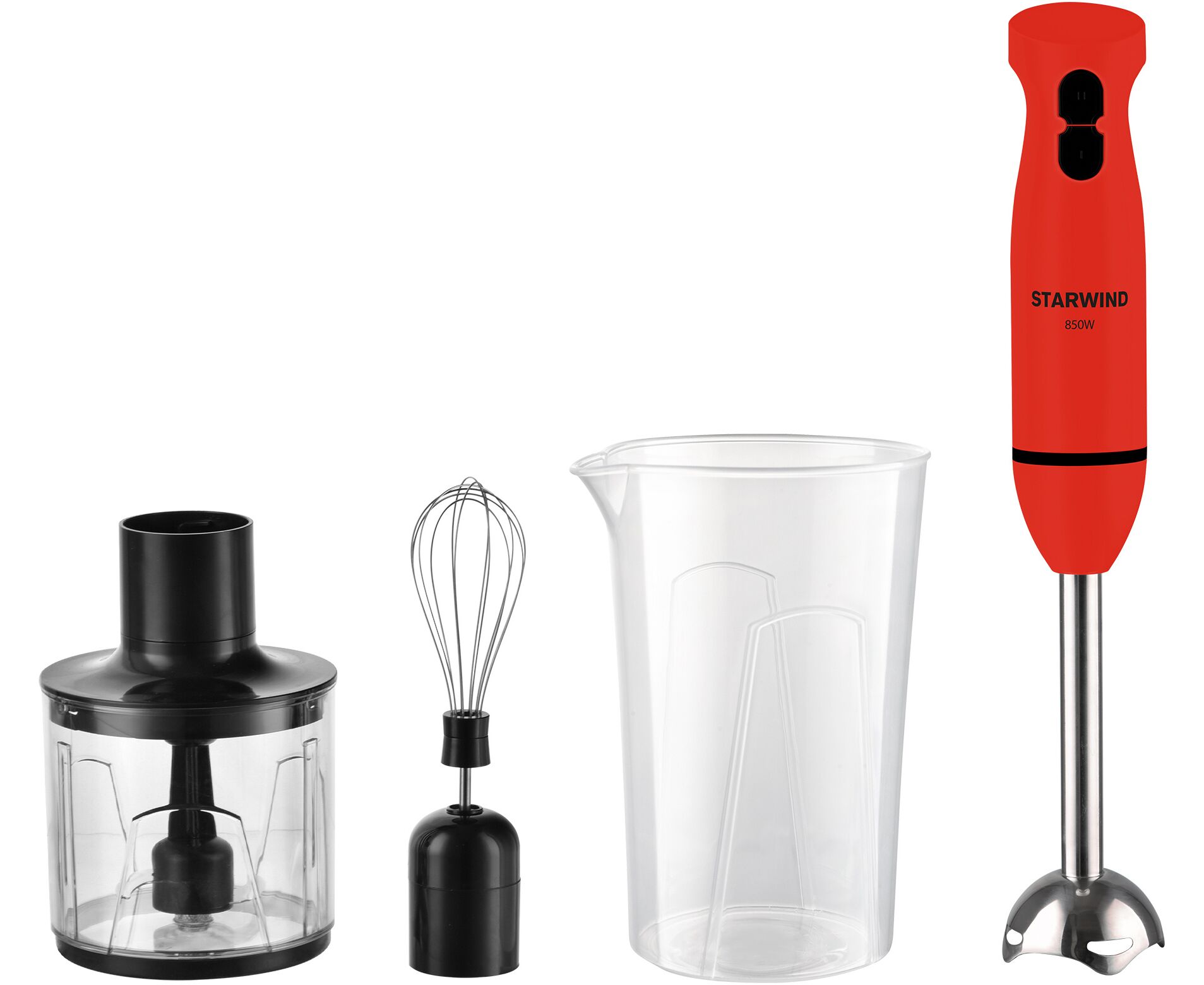 Блендер погружной Starwind SBP2201 850 Вт красный/черный