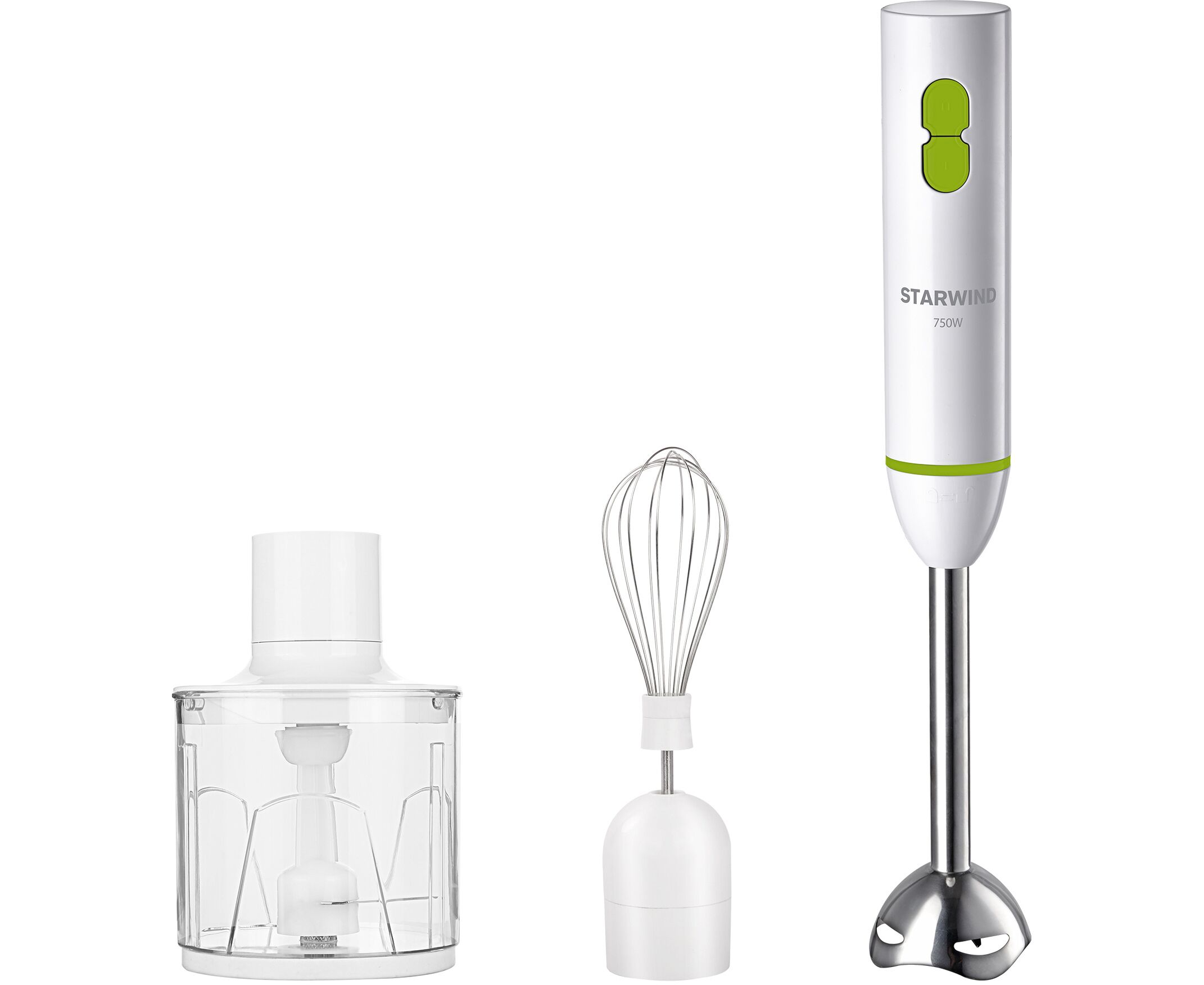 Блендер погружной Starwind SBP1113 750 Вт белый/зеленый