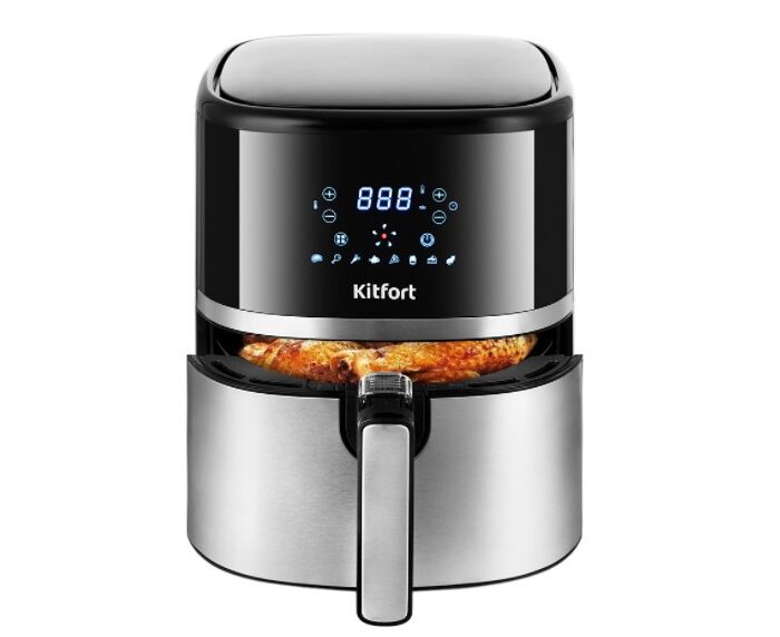 Аэрогриль Kitfort КТ-2221 черный/серебристый