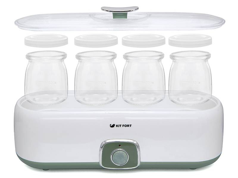 Йогуртница Kitfort KT-2006 белый/зеленый