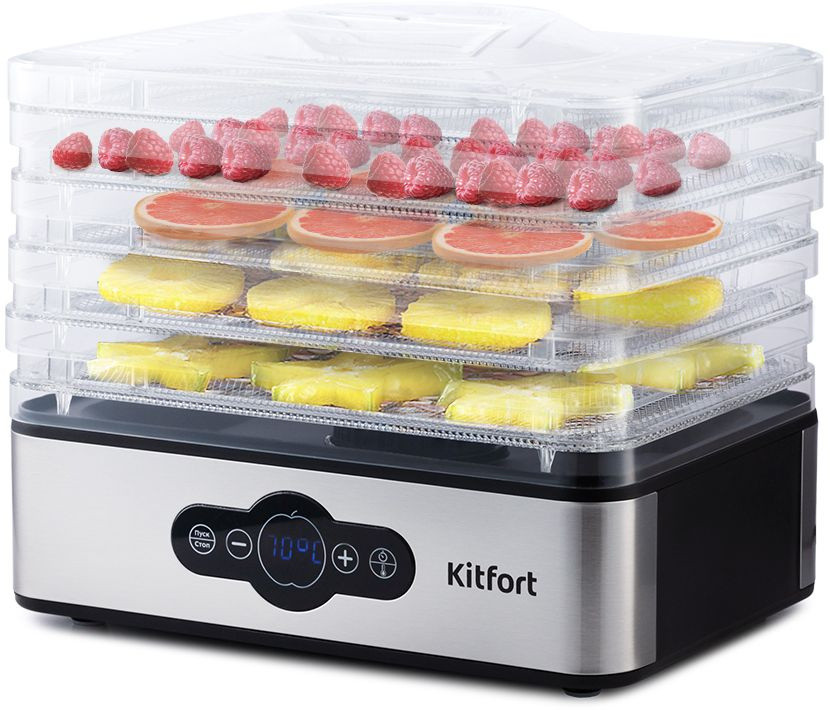 Сушка для фруктов и овощей Kitfort KT-1914 5под. 240 Вт черный