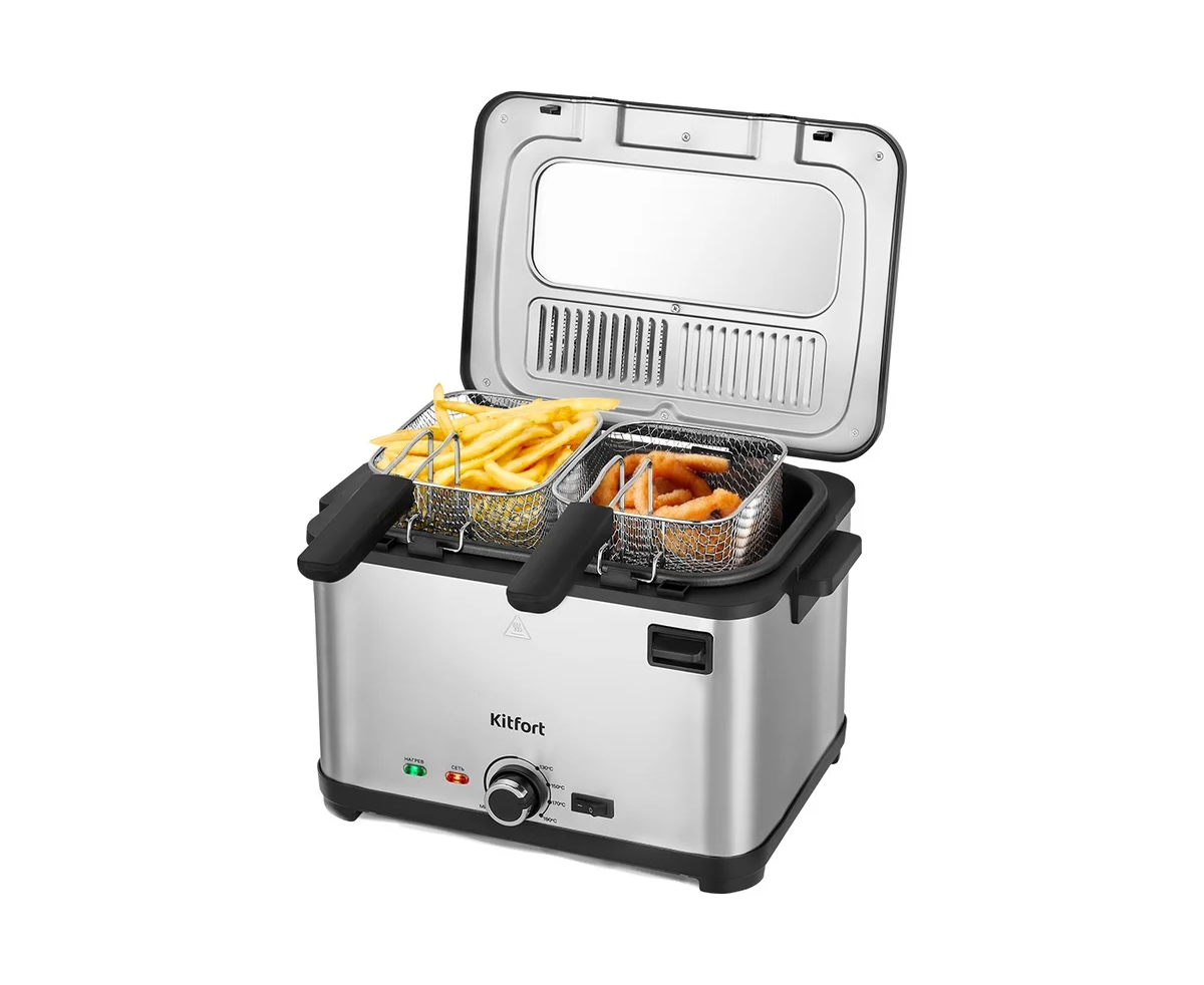Фритюрница Kit Fort КТ-6240 серебристый/черный