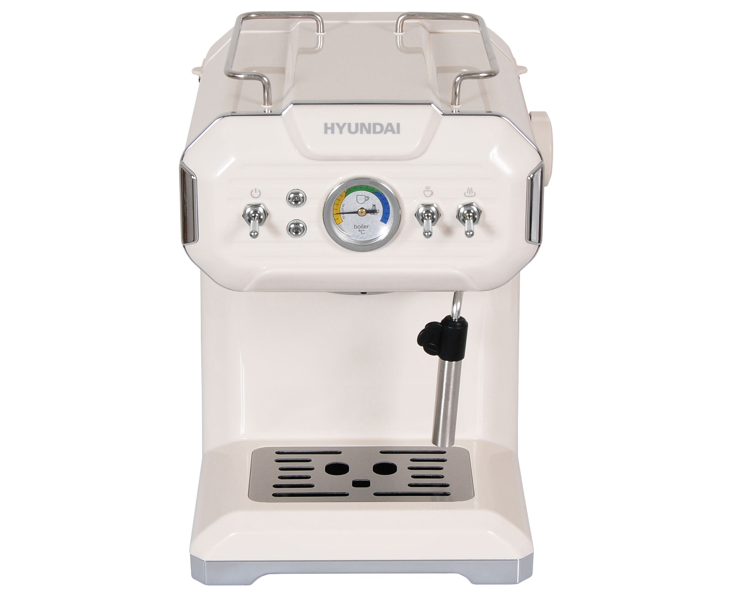 Кофеварка Hyundai HEM-5300 бежевый/серебристый