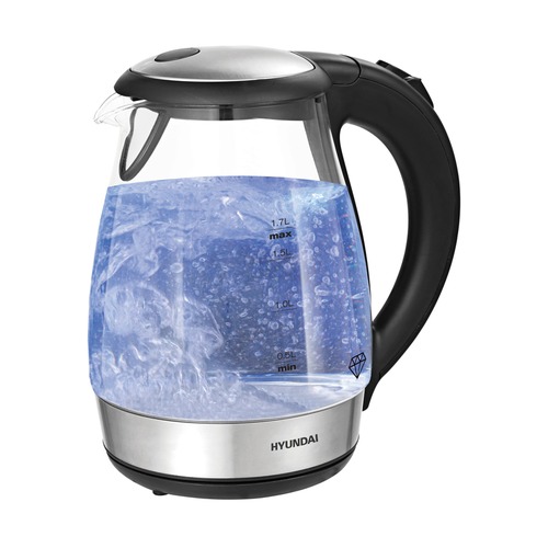Чайник Hyundai HYK-G2030 стекло, 1.7л. 2200 Вт черный