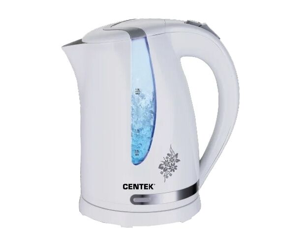 Чайник Centek СТ-0040 (белый) 1.8л 2200 Вт. открывание кнопкой. внутренняя подсветка