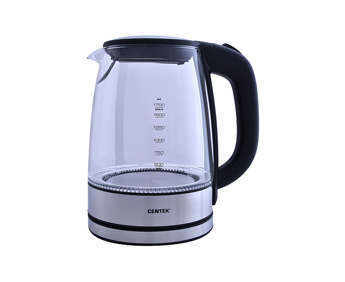Чайник Centek СТ-0030 стекло 1.7л. 2200 Вт, внутр. LED подсветка .защита от вкл б/воды