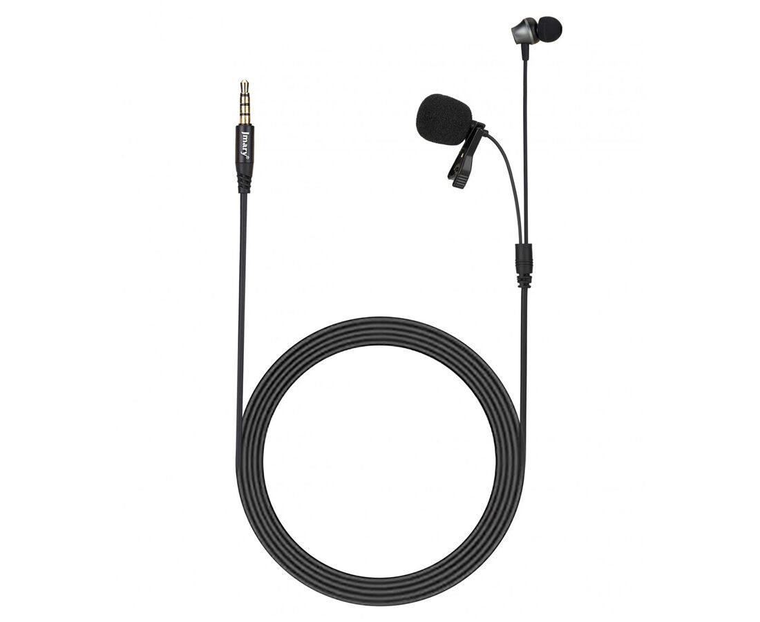 Микрофон JMARY MC-R5, петличный, Jack 3.5mm, 1м, черный