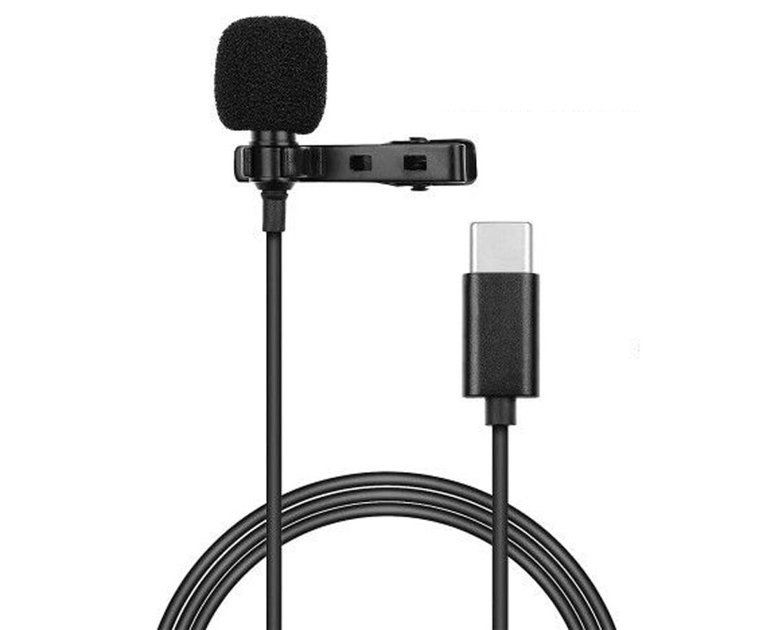 Микрофон CANDC DC-C3 DM двойной, петличный, Type-C, 6 м, черный