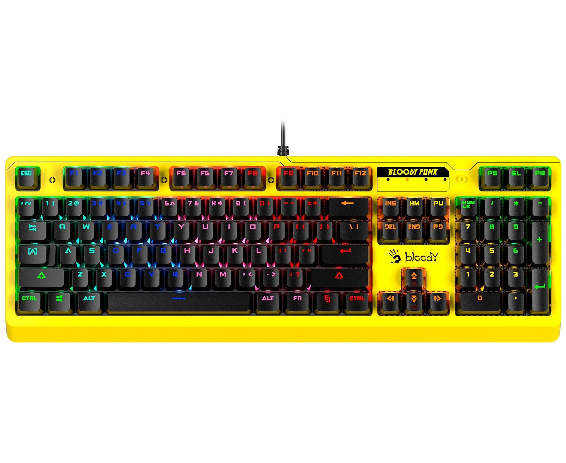 Клавиатура A4 Tech Bloody B810 RC Punk механическая желтый/черный
