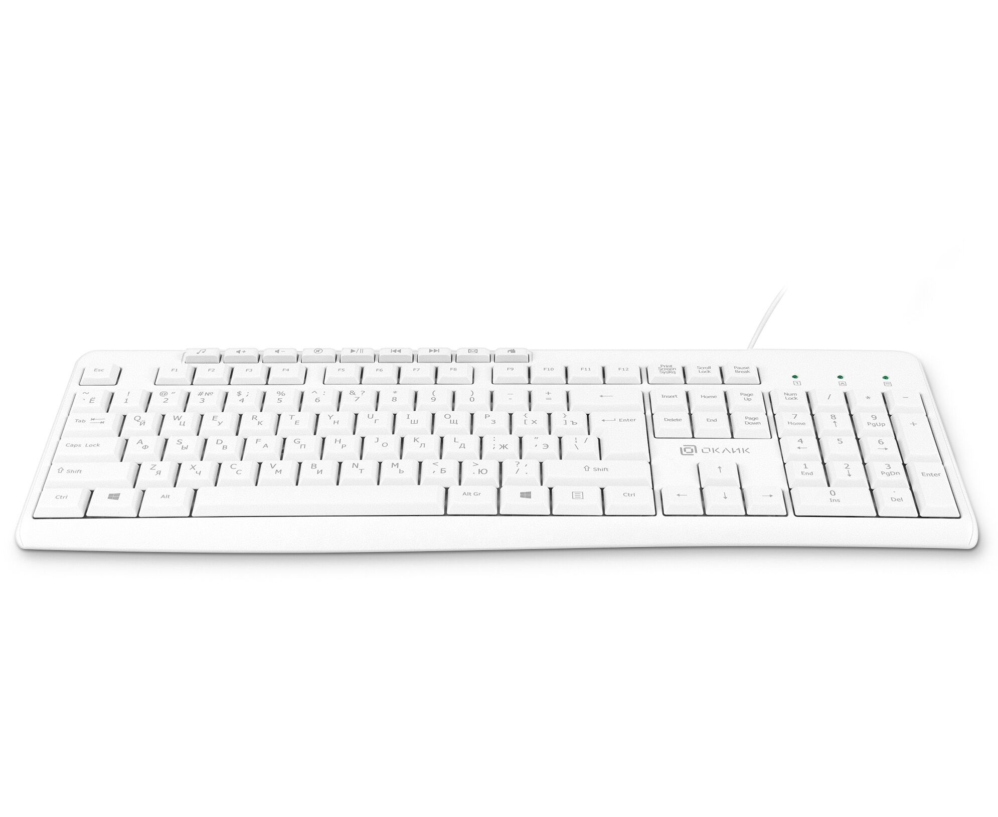 Клавиатура Oklick 305 M (1875227) белый USB Multimedia