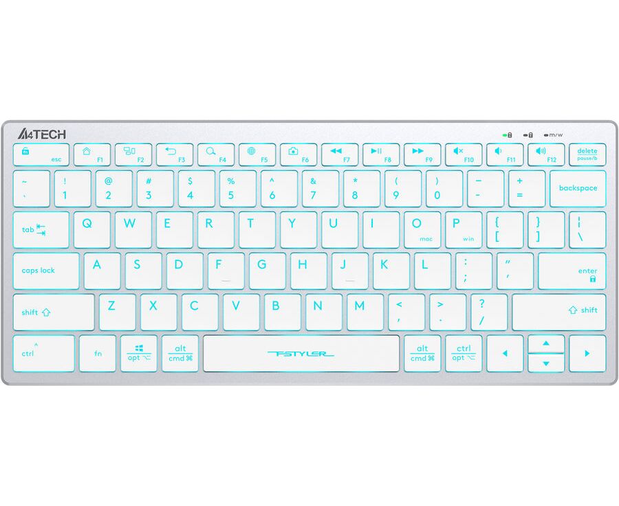Клавиатура A4 Tech Fstyler FX61 белый USB slim LED (FX61 White)