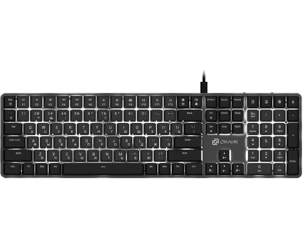 Клавиатура Оклик K953 X (1901086) механическая черный/серый USB Multimedia for gamer LED