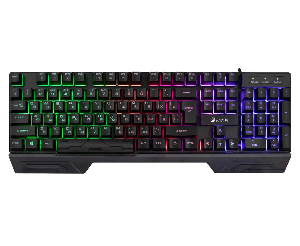 Клавиатура OKLICK 709 G (1788144) черный USB LED