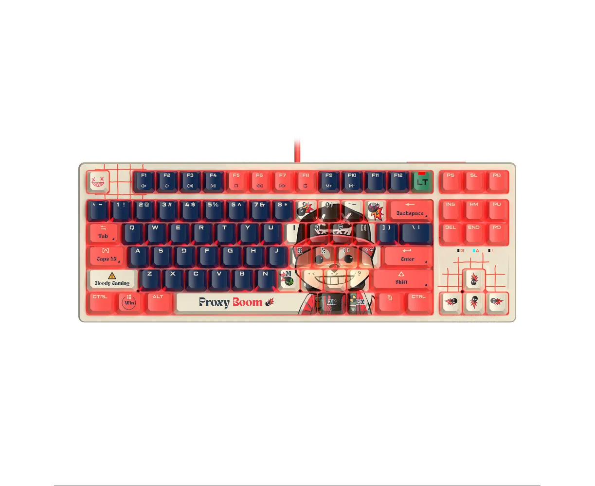 Клавиатура A4 Tech Bloody AT87 Proxy Boom бежевый/красный
