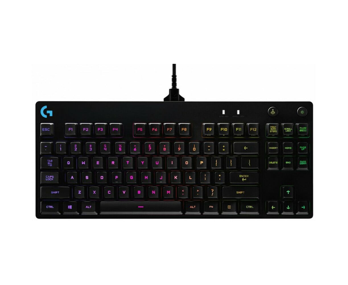 Клавиатура Logitech G Pro (920-009393) TKL Corded Mechanical Gaming Keyboard USB Clicky Black RUS