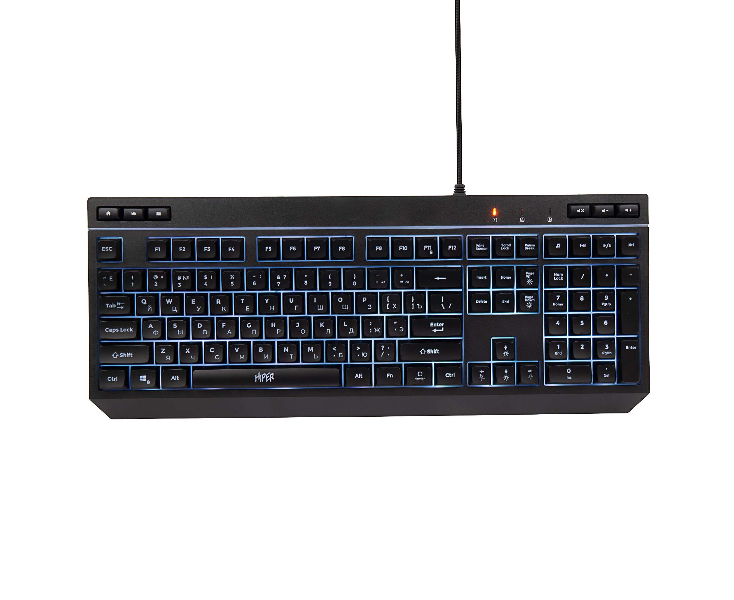 Игровая клавиатура HIPER GKEY-1100, черный