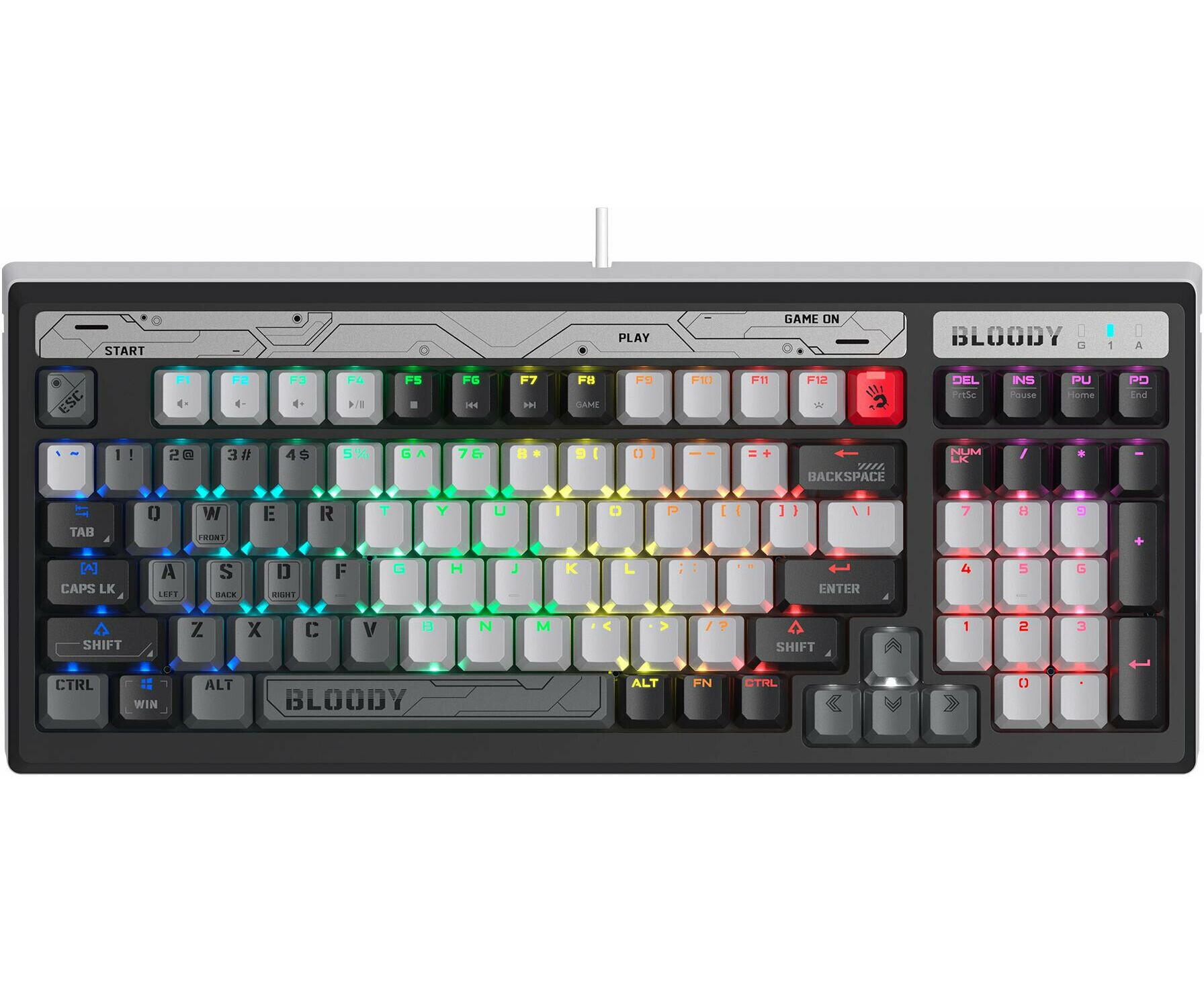 Клавиатура A4 Tech Bloody B950 механическая серый/черный USB for gamer LED (B950)
