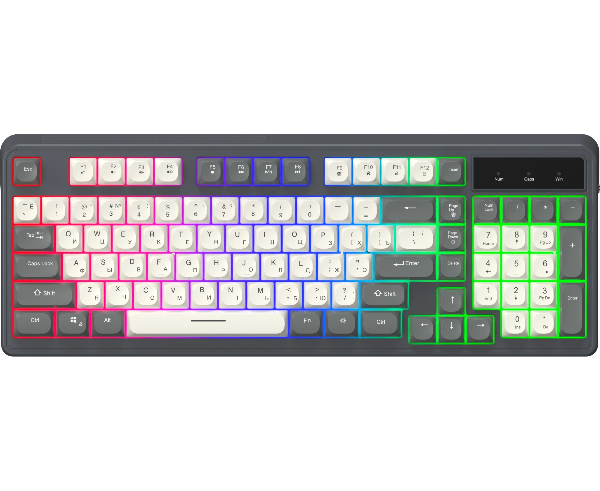 Клавиатура OKLICK 731 G серый/белый