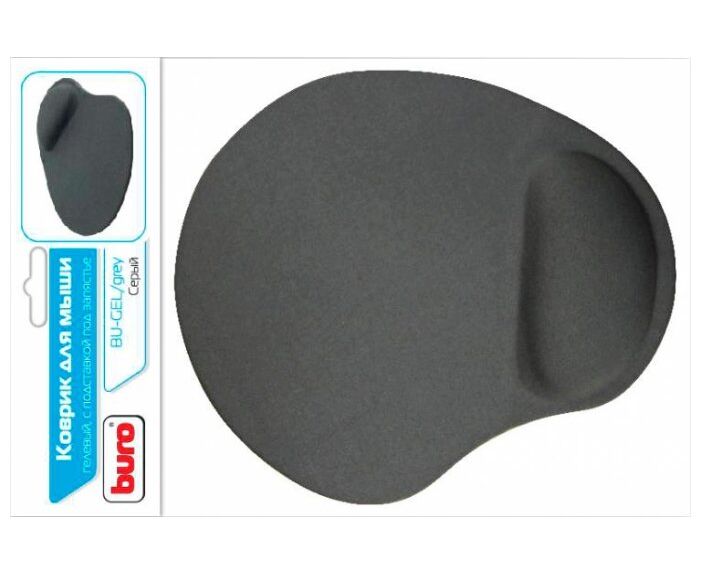 Коврик Buro BU-GEL серый, под запястье