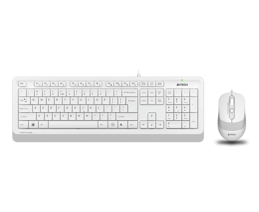Клавиатура + мышь A4 Tech Fstyler F1010 клав:белый/серый мышь:белый/серый USB Multimedia