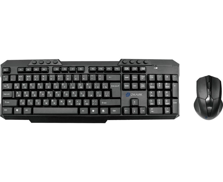 Клавиатура + мышь Oklick 205 MK клав:черный мышь:черный USB беспроводная Multimedia (1546786)